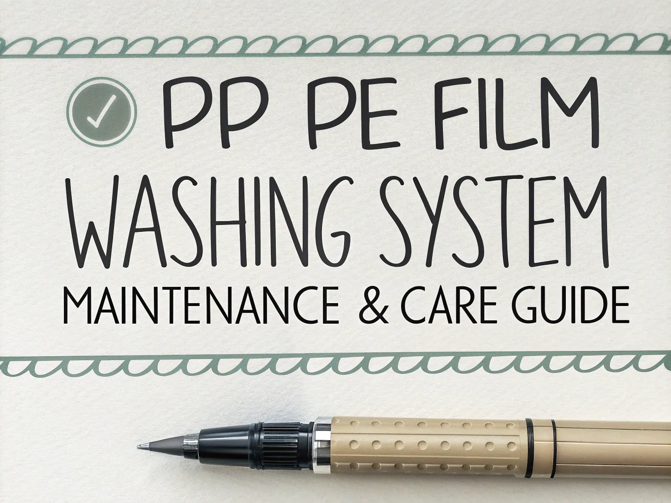 PP PE Film Washing System Maintenance & Care Guide